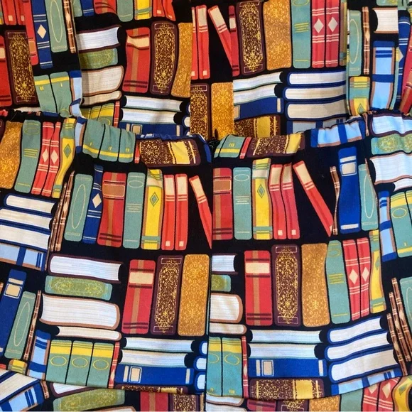 Eva Rose Book Dress teacher, school, fun, whimsical, sweetheart neckline, straps - Picture 7 of 15